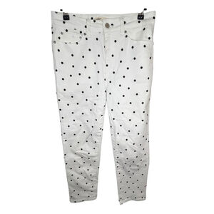 Oat Black And White Polkadot Straight Leg High Rise Jeans